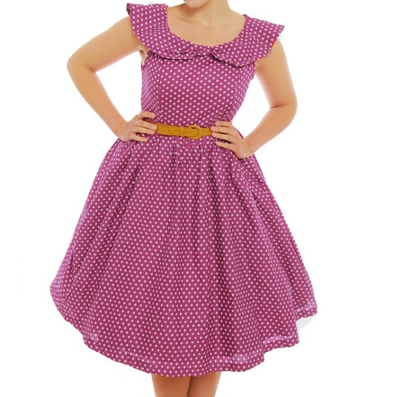 Lindy Bop Dresses & Skirts - Lindy Bop Pink Polka Dot Print Swing Dress